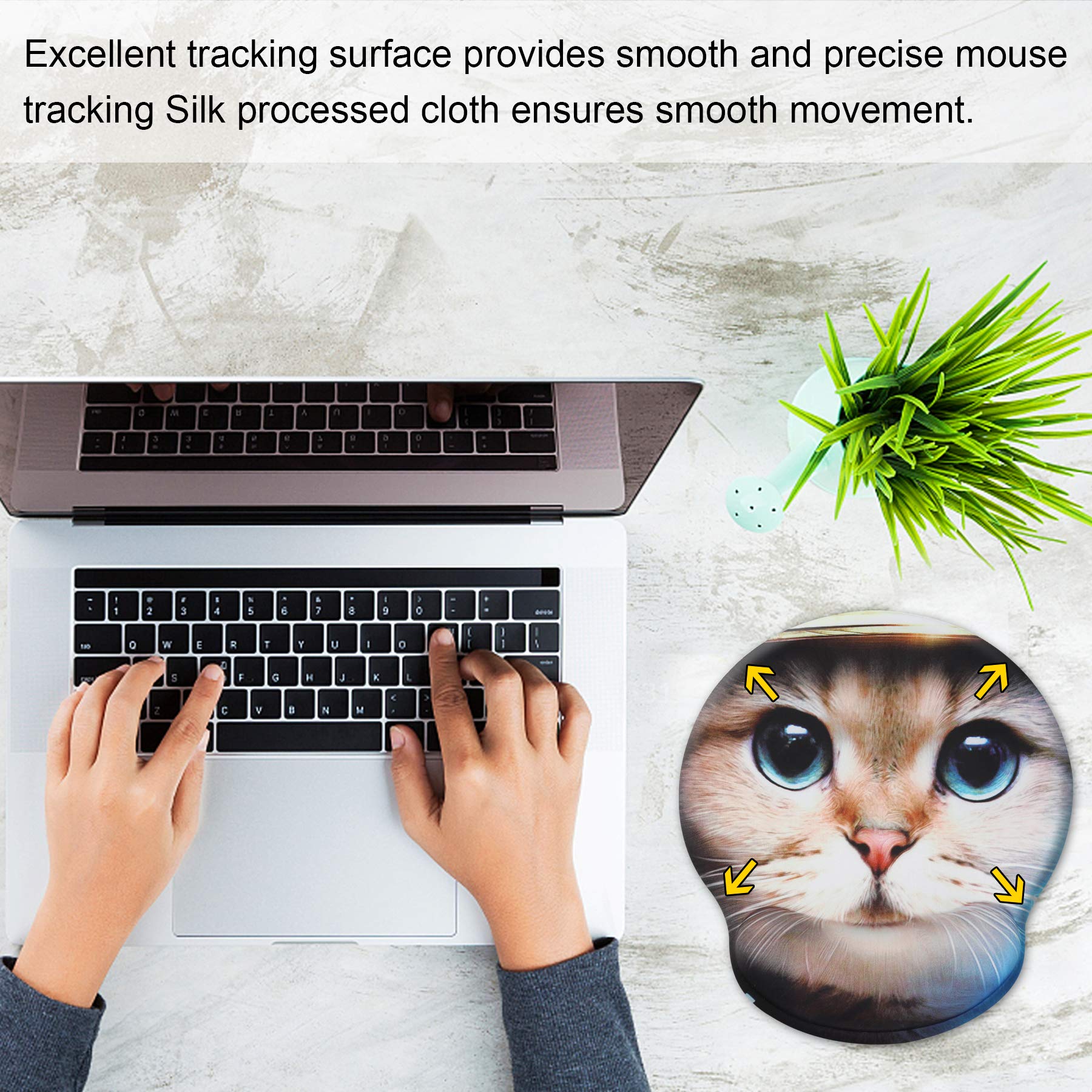 Tappetino Mouse Con Supporto Polso - Memory Foam Ergonomico, Base Antiscivolo | Per Ufficio E Computer - Foto 7