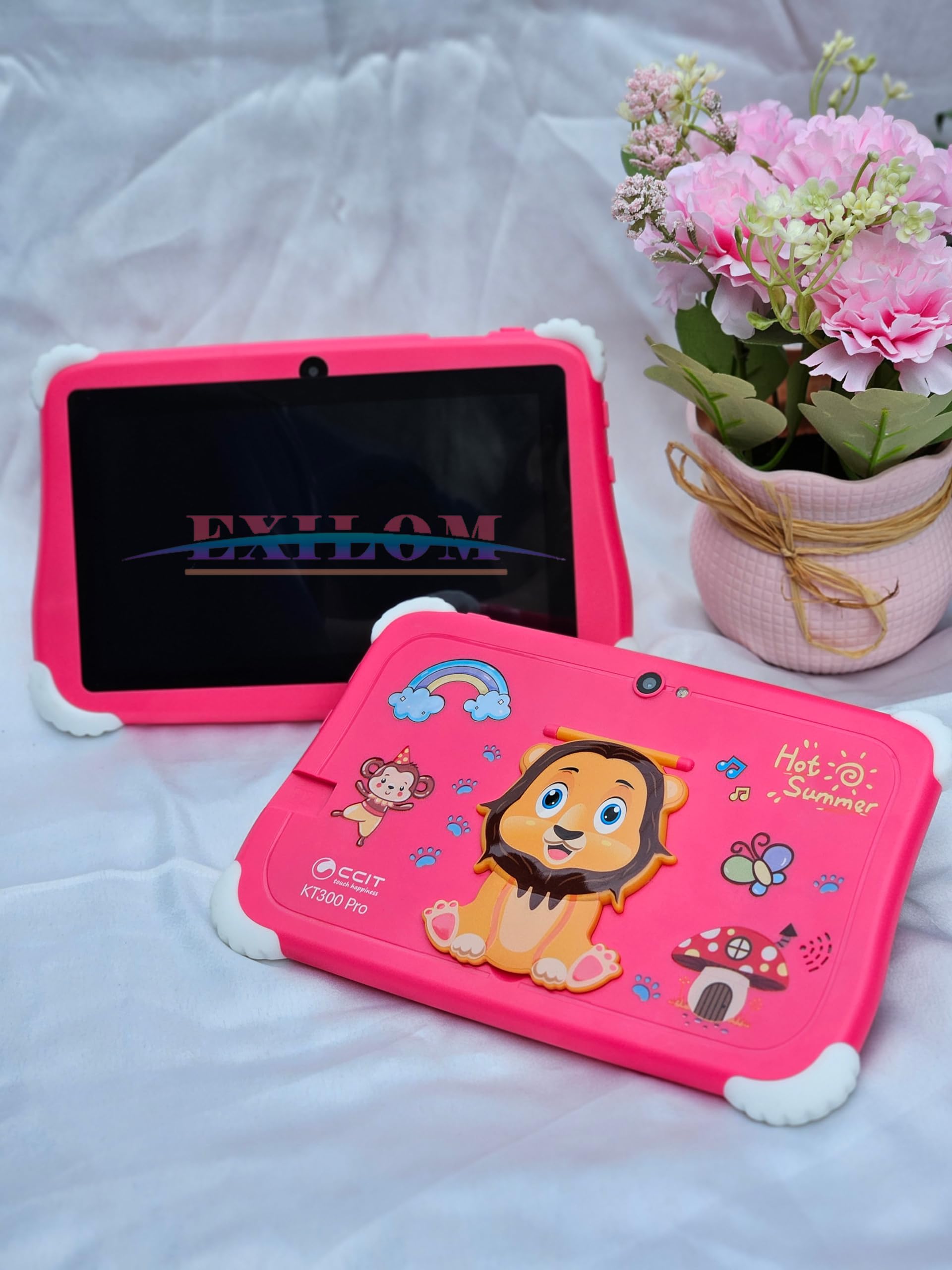 7-Inch Android Kids Tablet - 4GB RAM 128GB ROM Quad-Core With Shockproof Case, Bluetooth, WiFi, Parental Control, Dual Camera, GPS, Games - Learning Tablet for Toddlers