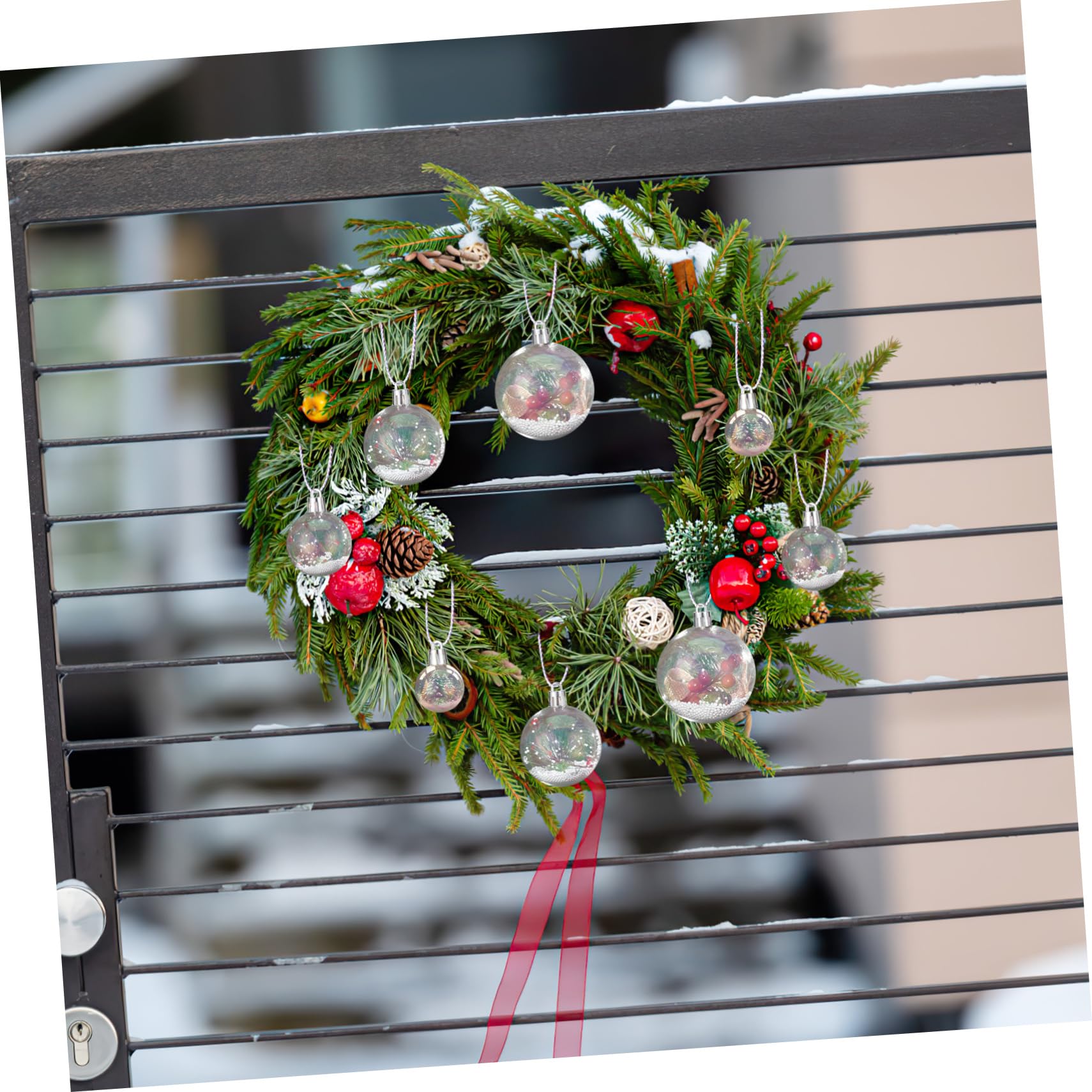 MAGICLULU 18pezzi Palline di Natale Trasparenti in Plastica Ornamentali da Appendere per Albero di Natale Dimensioni per Decorazioni Festive Casa
