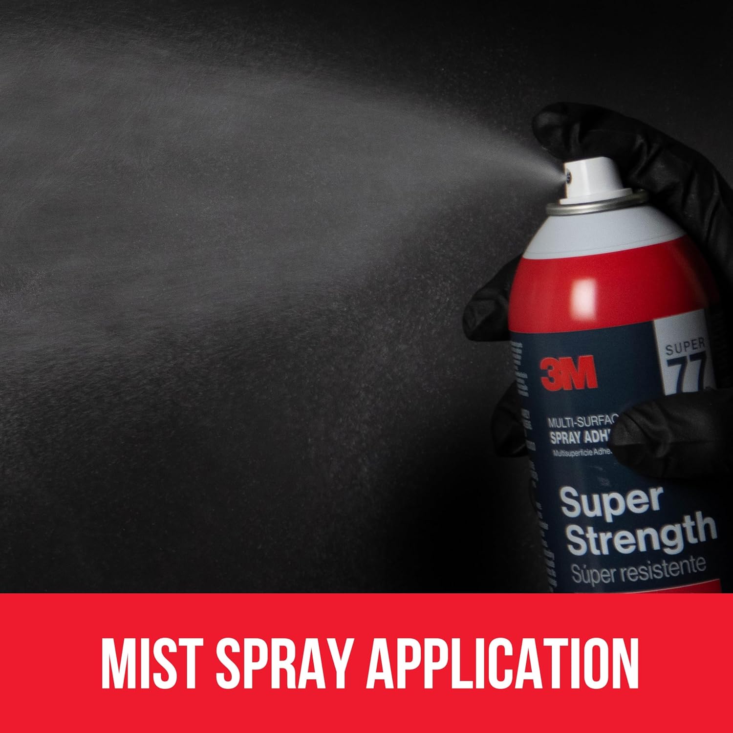 3M Super 77 Multi-Surface Spray Adhesive, 7.35 oz., Low VOC, Quick Bond, Fast Drying, Clear Finish for Foil, Foam, Paper, Metal, Plastic, Fabric, and Cardboard (77-10-NAT), 4-Pack