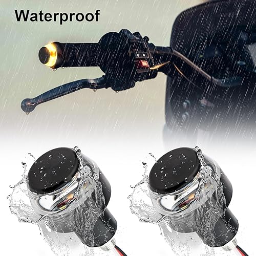 Miniatura 7 de Linkstyle 2 luces intermitentes para motocicleta, 12 luces LED indicadoras de giro, luz frontal de manillar blanco ámbar para motocicleta de 12 V