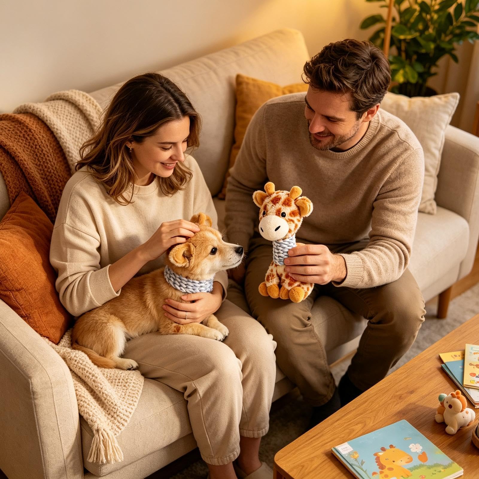 Jouet couineur interactif en forme d'animal en peluche pour petits chiens