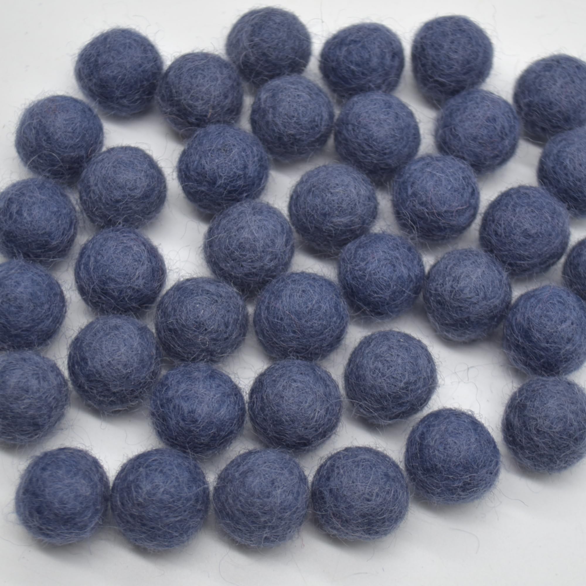 Oriental Direct based in West Yorkshire 100% Wool Felt Balls - 1.5cm - 25 Felt Balls - Smoke Blue
