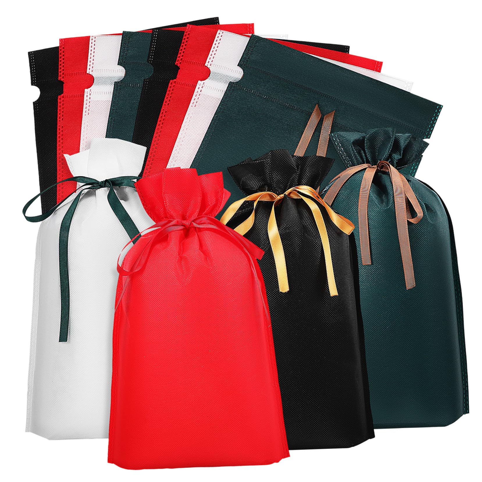 FOYTOKI Drawstring Bags for Wrapping Large Opening Pouches 12 Non Woven Fabric Party Supplies Bags