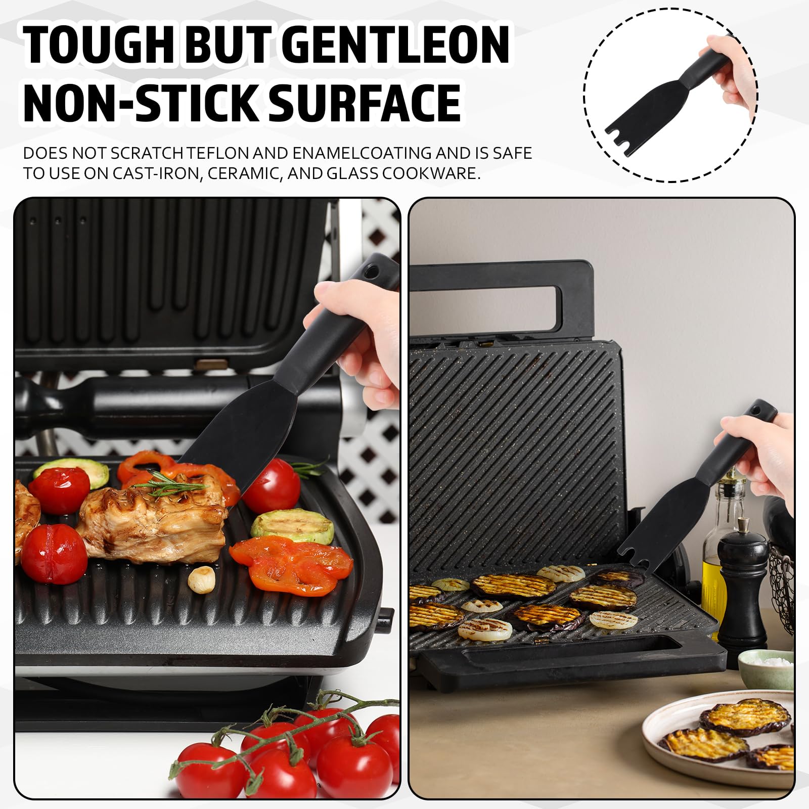 George Foreman Lot de 2 Spatules Universelles pour Barbecue en Nylon Résistant à la Chaleur