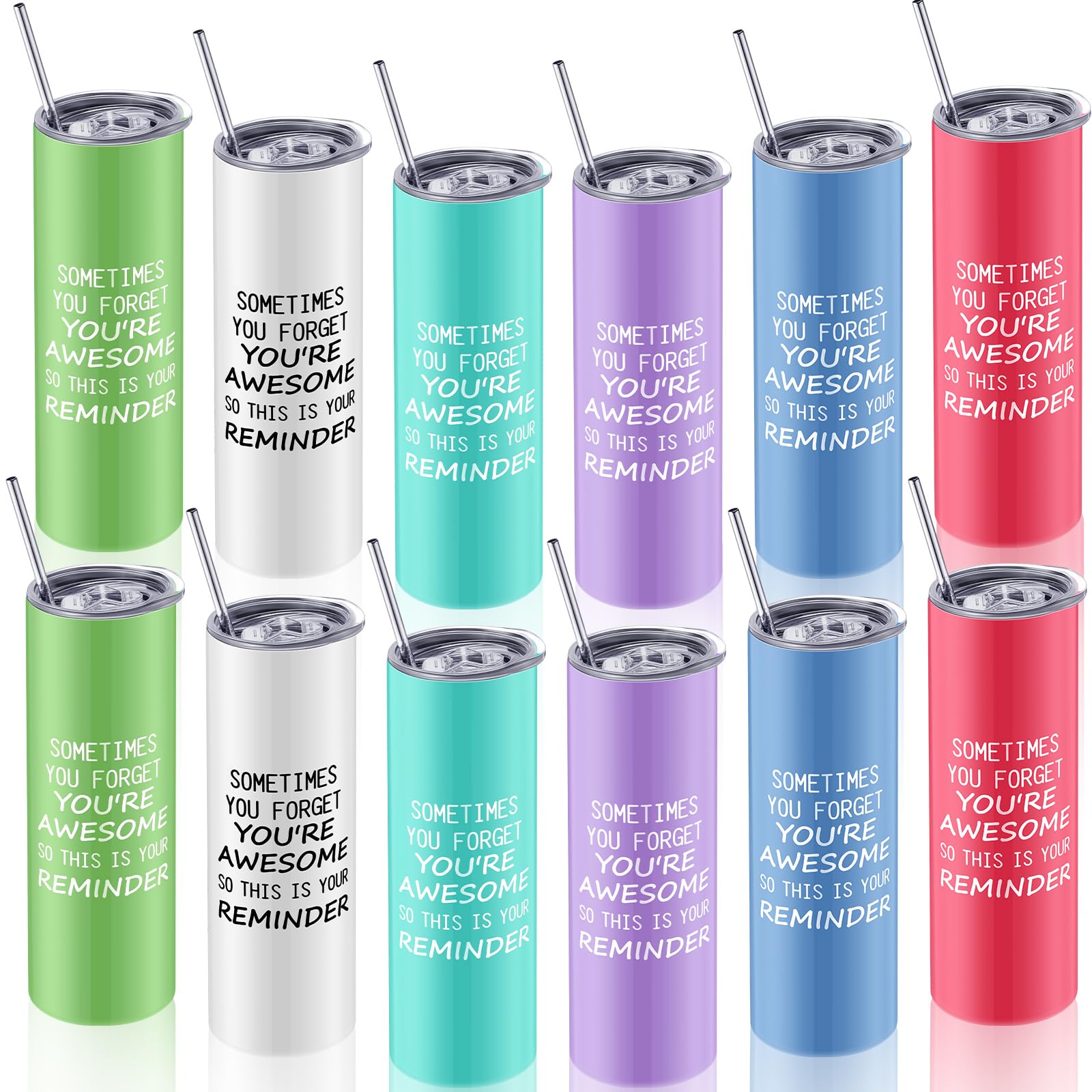 Pinkunn Inspirational Gifts Travel Tumbler Cup 12 Pack