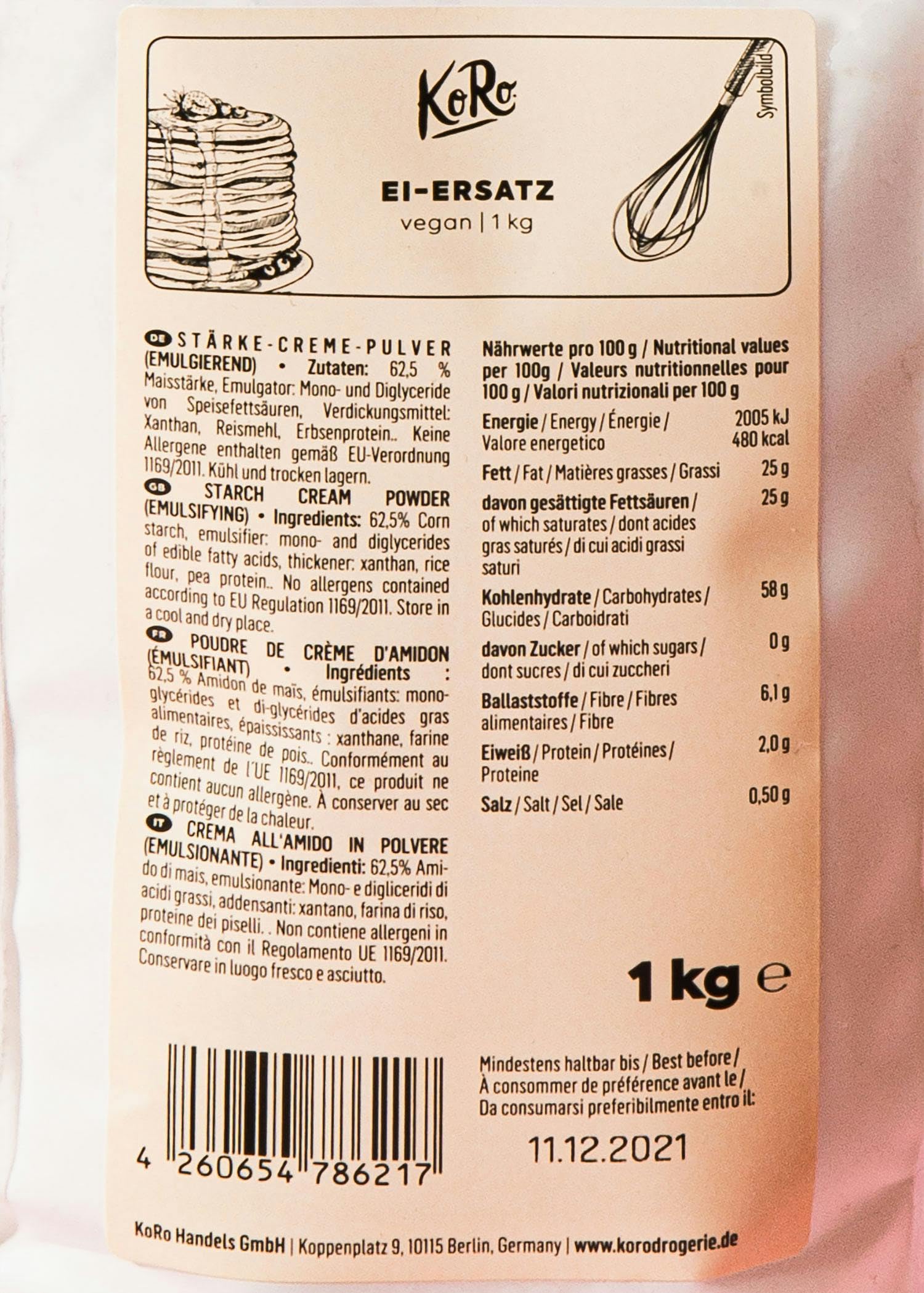 KoRo - Sostituto d'uovo vegano | 1 kg