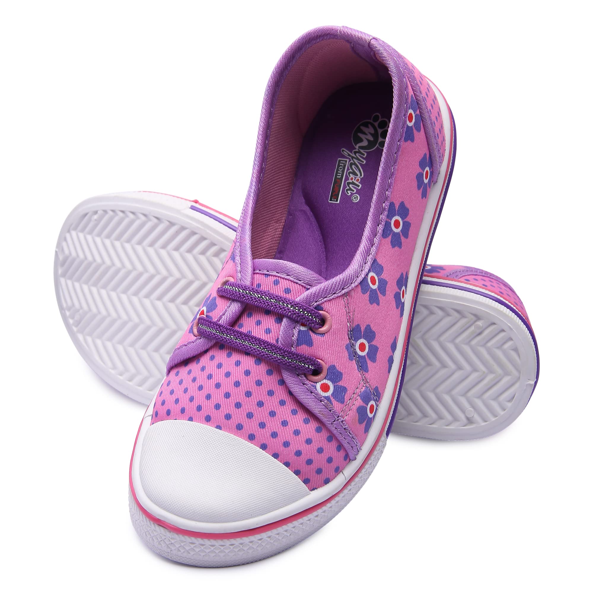 Myau Flower Printed Canvas Shoes for Girls (Pink/Purple, Numeric_9) (B0BRZRCSTL) Amazon Price History, Amazon Price Tracker