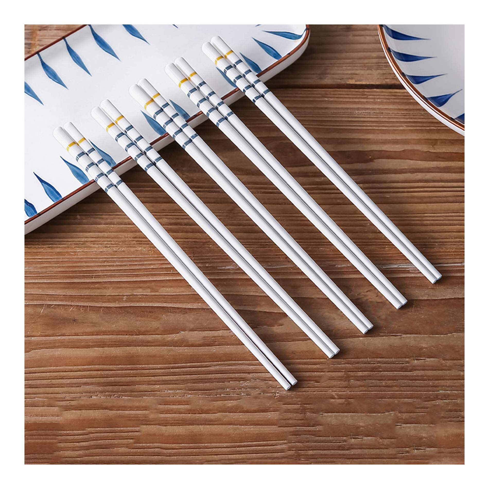 Coffret Cadeau de Baguettes en céramique réutilisables, Baguettes en Porcelaine saines, Protection de l'environnement, résistance aux Hautes températures, légères, Facile