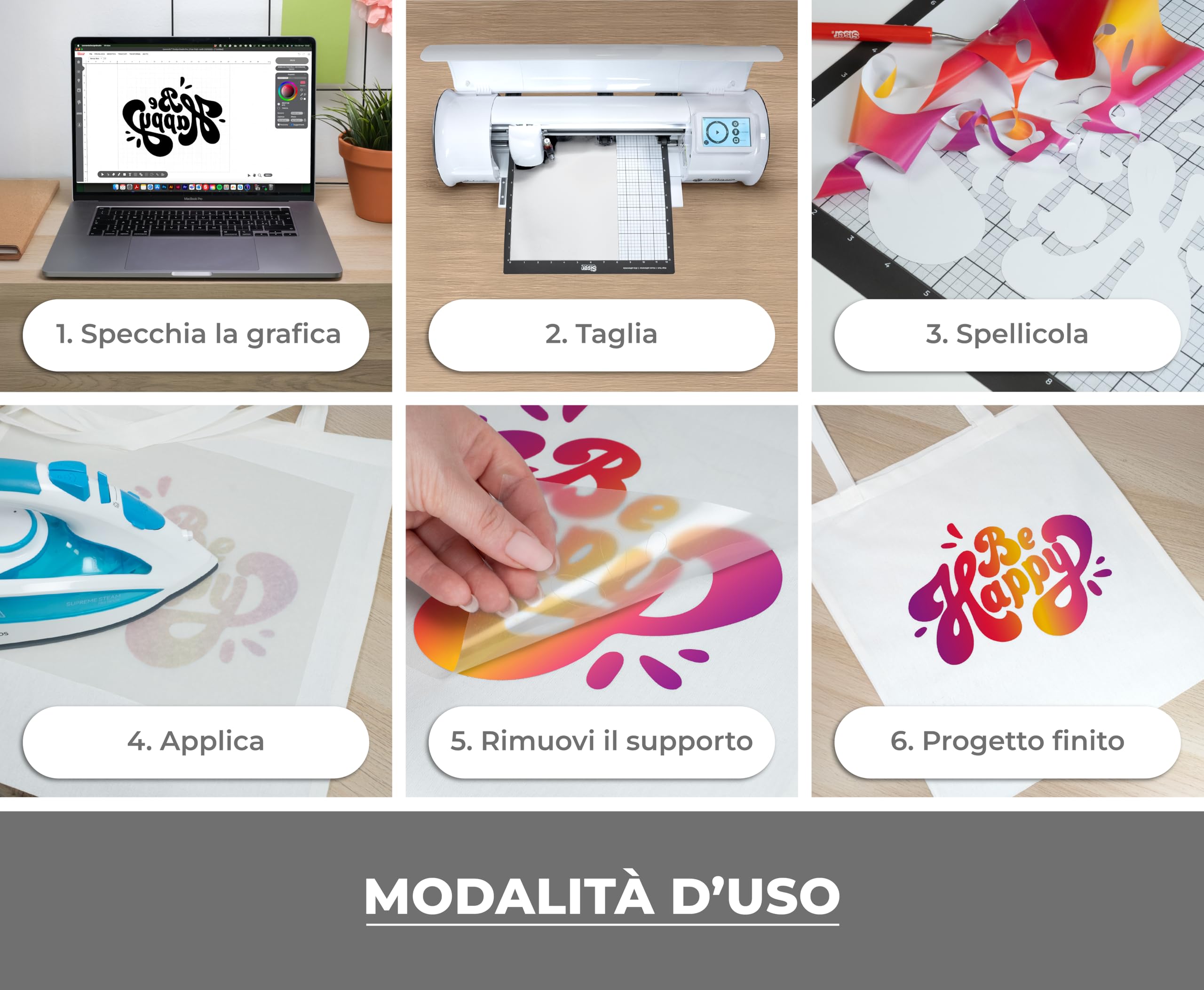 Siser® Easypatterns PLUS Sunset Gradient, 30cm x 0,5 mt, Vinile Termotrasferibile Termoadesivo per la Personalizzazione di Abiti, Accessori e Tessuti d'arredo, Materiale per Hobby Creativi