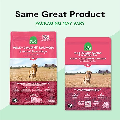 Miniatura 8 de Open Farm - Alimento seco para perros con salmón salvaje y granos ancestrales, receta de salmón de pesca sostenible con granos sanos, sin