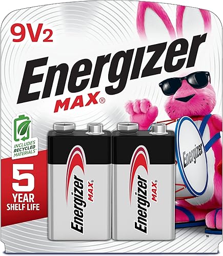 Energizer Baterías MAX de 9 V (paquete de 2), pilas alcalinas de 9 voltios. El embalaje puede variar