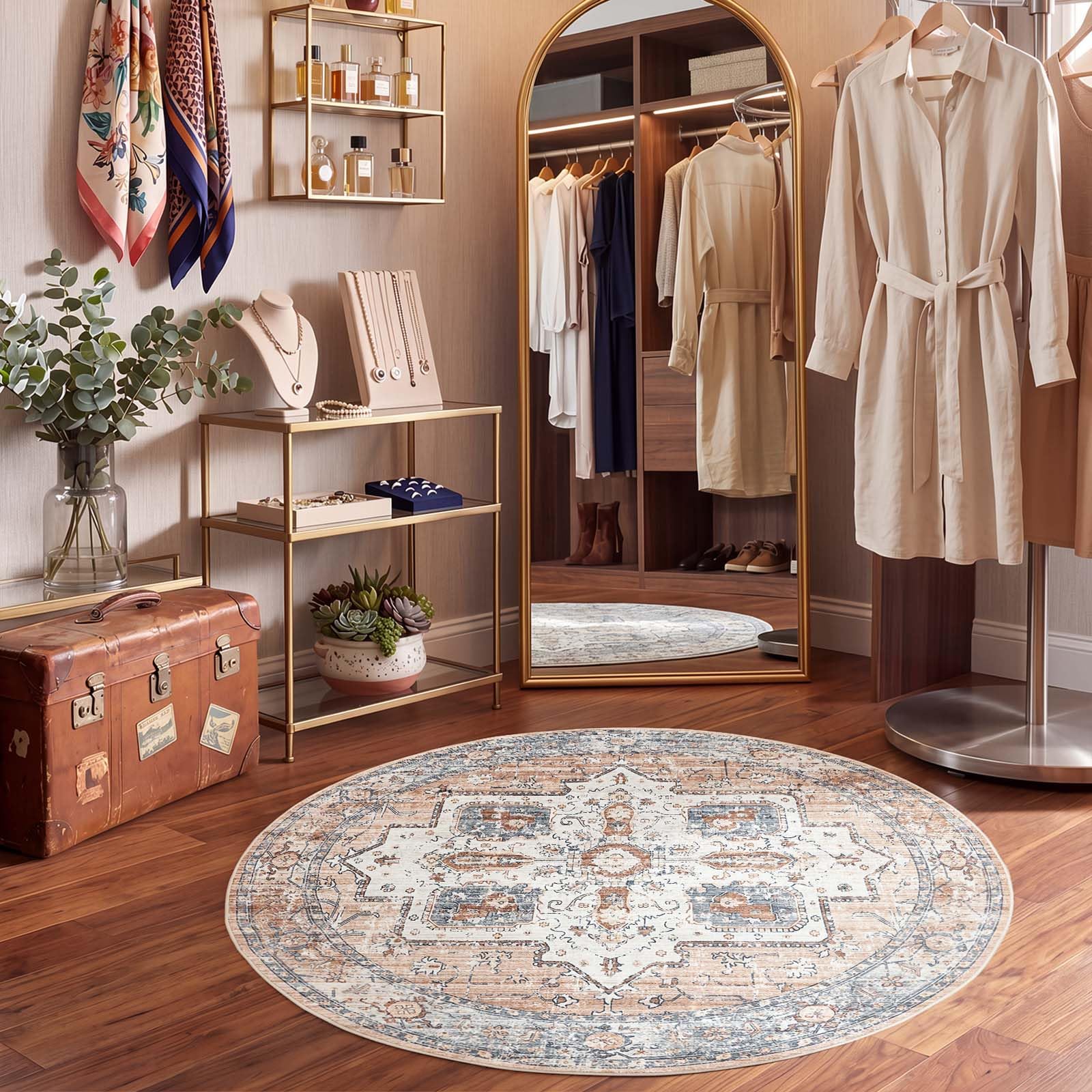 Amazon.com: jinchan Round Rug 4ft Area Rug - Machine Washable 4