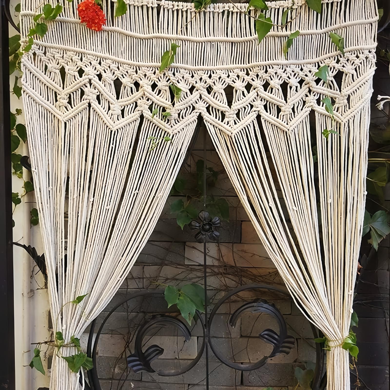 BORDEAG Arazzo da parete Macramé Tessuto a mano: Macramé Boemia Nordic Cotone, Tenda da parete Decorazione da parete in cotone, per soggiorno, camera da letto, casa, matrimonio, 100 x 180 cm