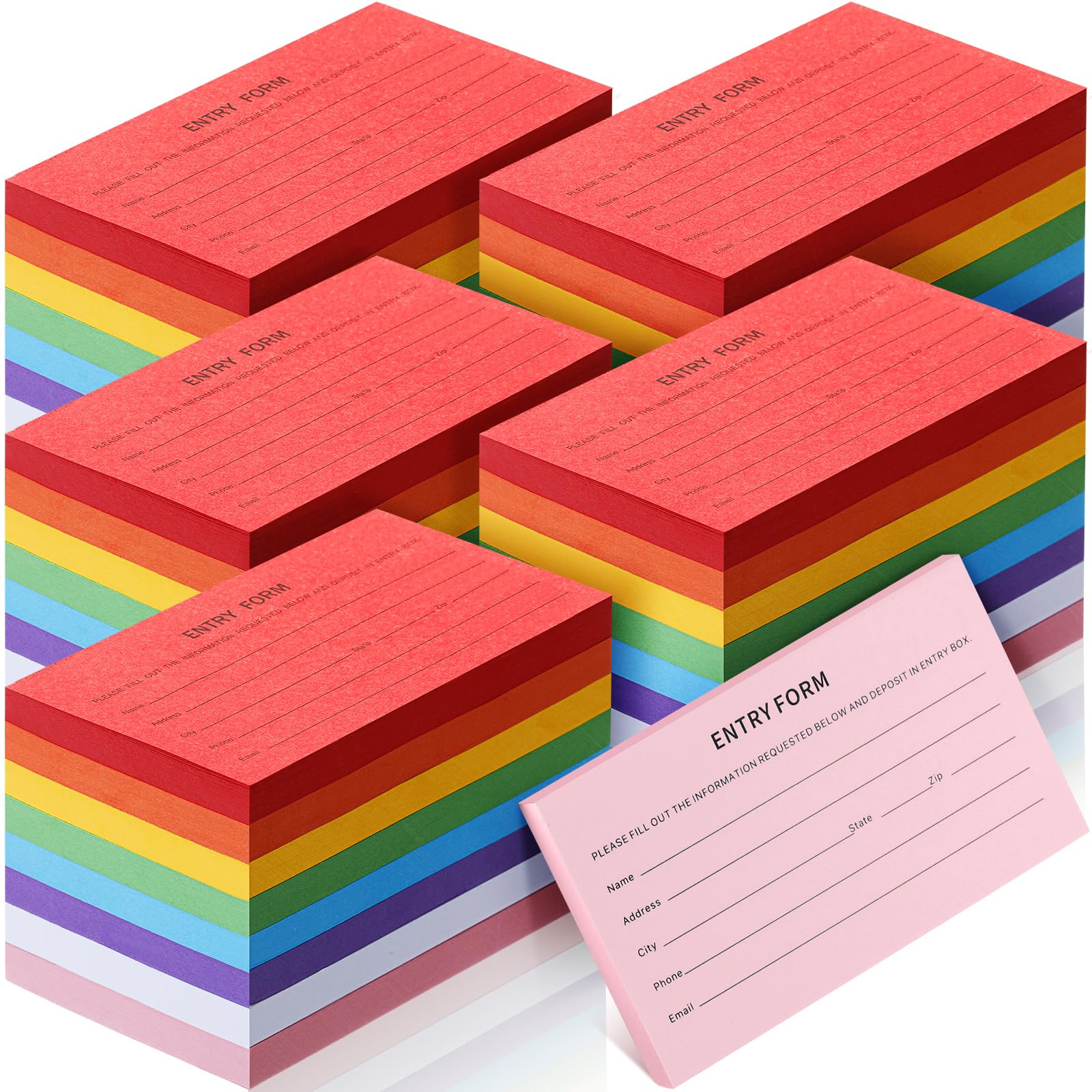 Fainne4000 Pcs Raffle Ticket Sheets 40 Pads Blank Entry Forms Direct Raffle Tickets 3x5 Inch Enter to Win Tickets Entry Form Name, Phone, Email for Contests School Events Network Marketing (Colorful)