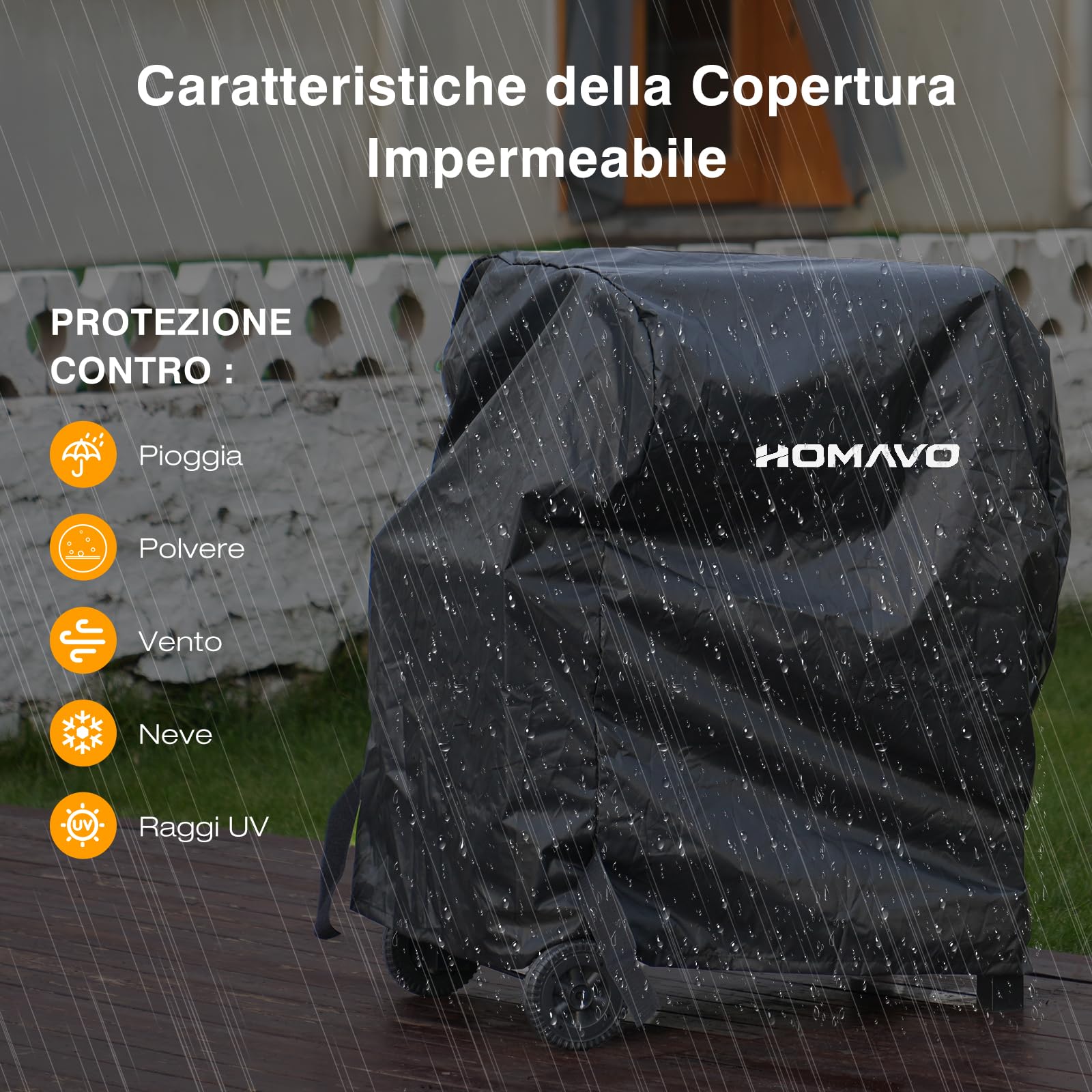 Barbecue a Carbonella, Barbecue con Coperchio, Griglia Piegevole, Superficie di Cottura 56×42,5 cm, Braciere Regolabile in Altezza, Tavolino Laterale Piegevole e Copertura Protettiva Inclusa