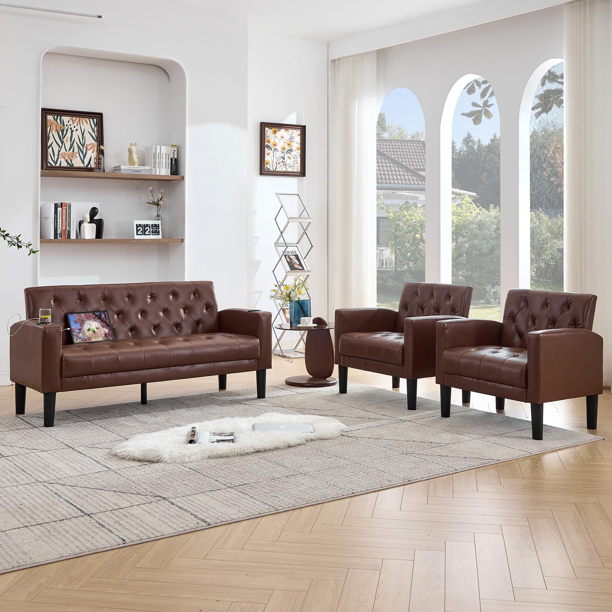 TYBOATLE 62 Leather Loveseat w/Chairs
