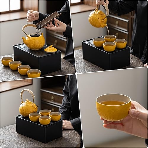 Miniatura 2 de TEANAGOO Juego de té japonés, juegos de té chinos, tazas de té japonés de porcelana, juego de té gongfu chino, juego de té asiático para adultos,