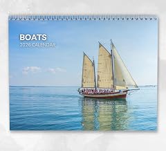 Boats Calendar 2026: Monthly Wall Calendar with Notes, Hanging A4 Size, Includes key dates & holidays