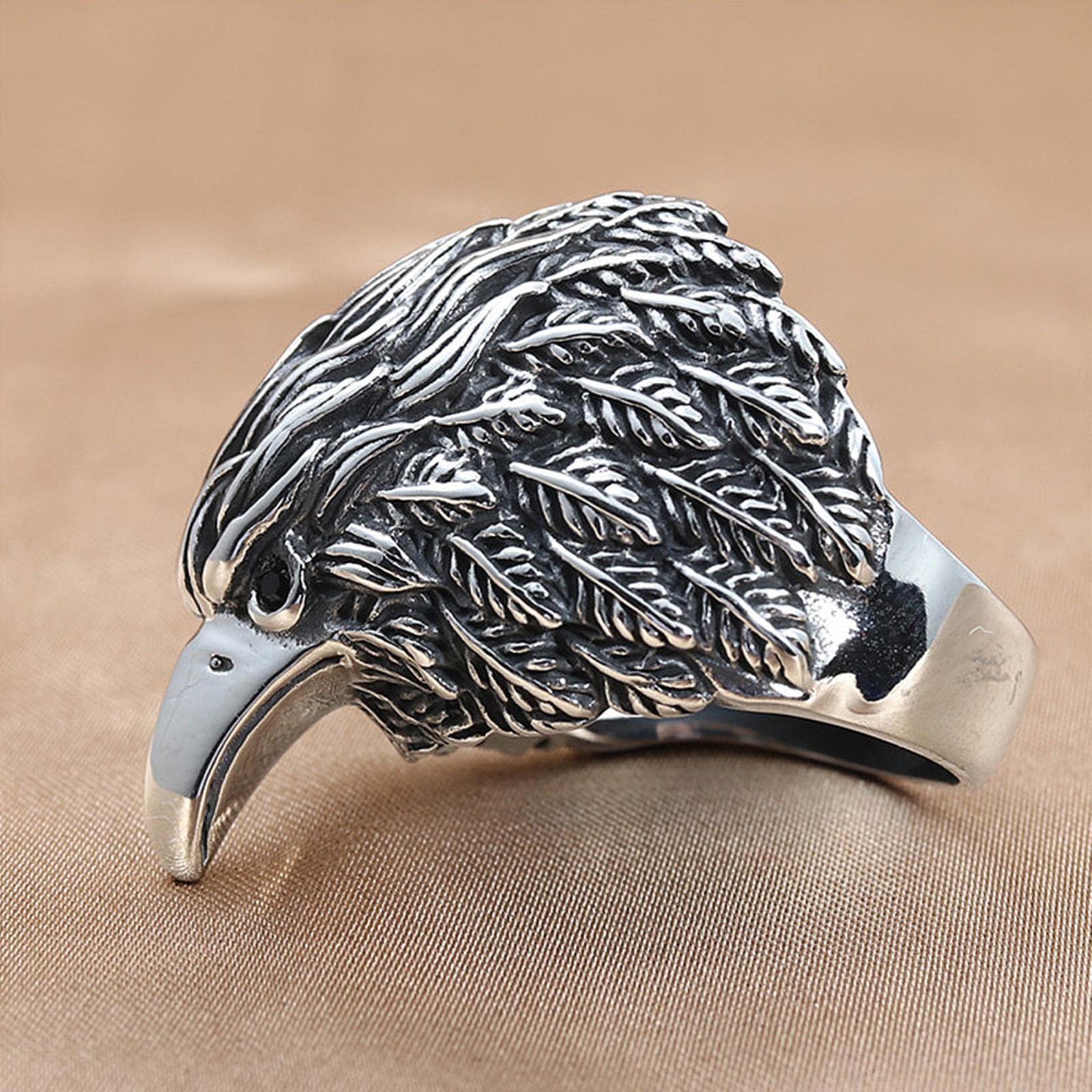 Anneaux Strass Aigle Punk Hip Hop Pour Homme - Bijoux Acier Inoxydable Style Motard, Cadeau Original