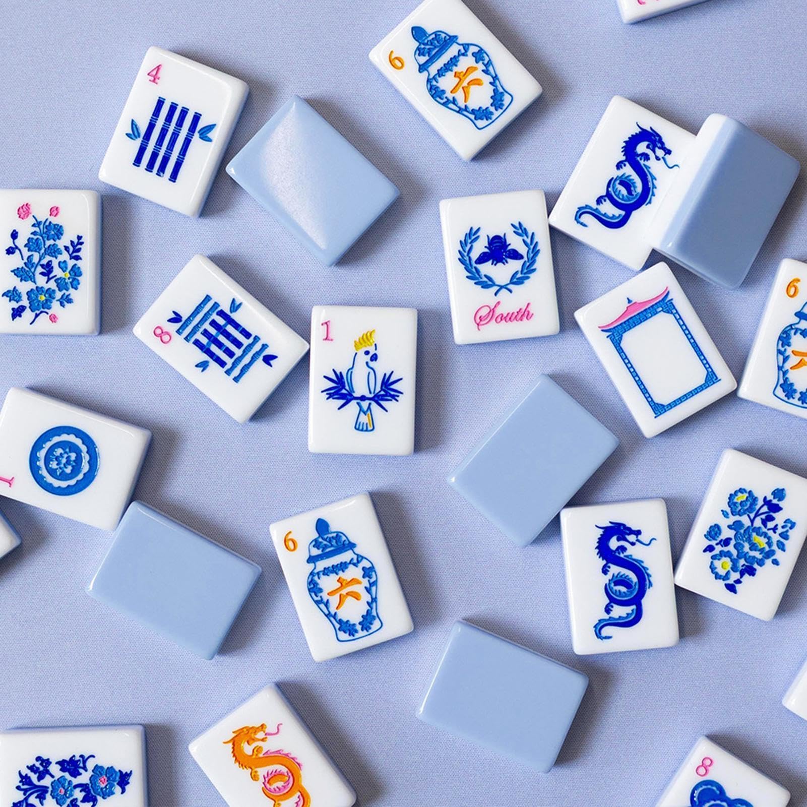 Generisch Mahjong-Stein 160-teiliges, graviertes Acryl-Gesellschaftsspiel | Amerikanische Mahjong-Steine für Reisen, Ausflüge, Zuhause, Pool, Erwachsene, Partys, Anfänger und erfahrene