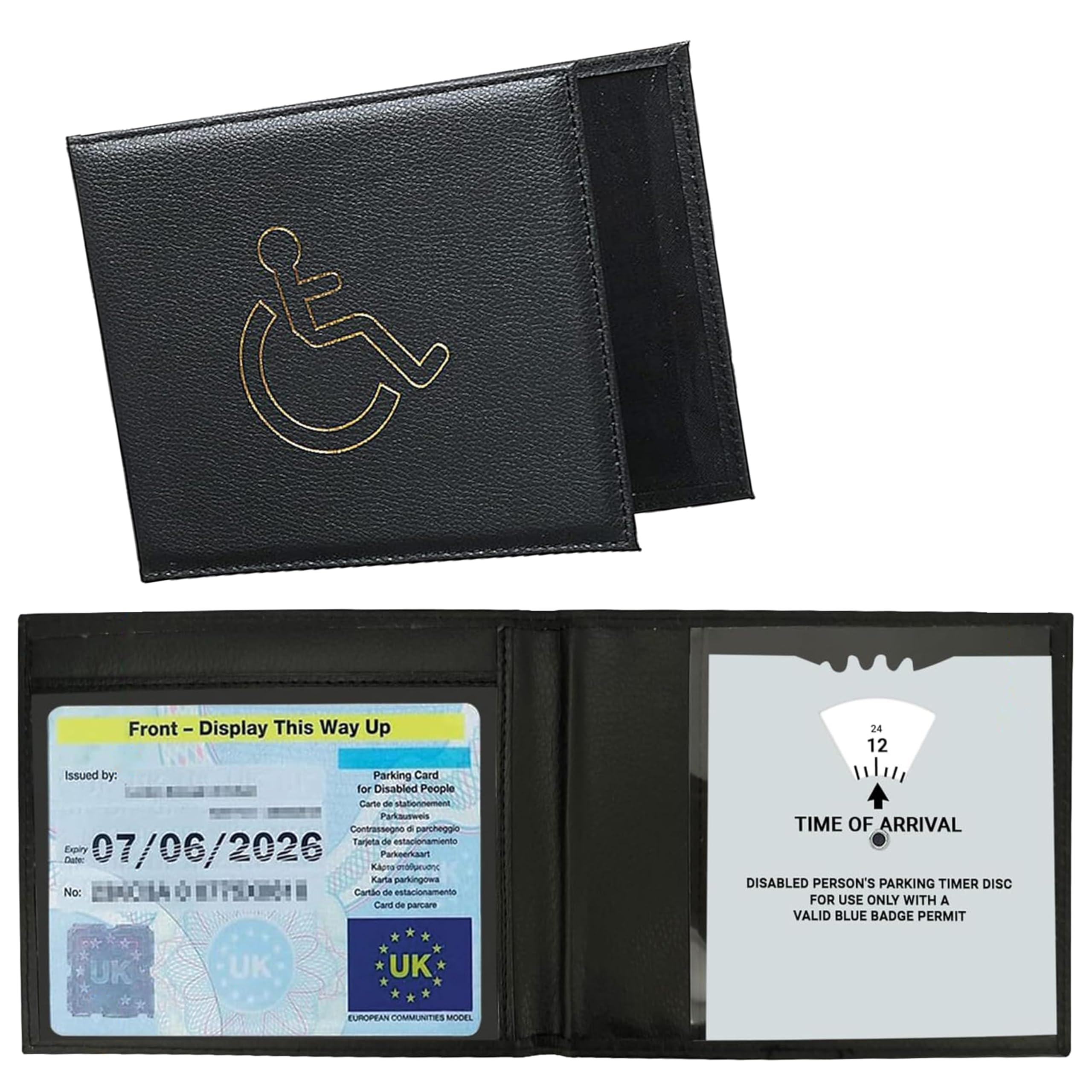 Zachte lederen gehandicapte badge houder portemonnee handicap parkeren badge cover houder door glamified gehandicapten blauwe badge display houder (bruin