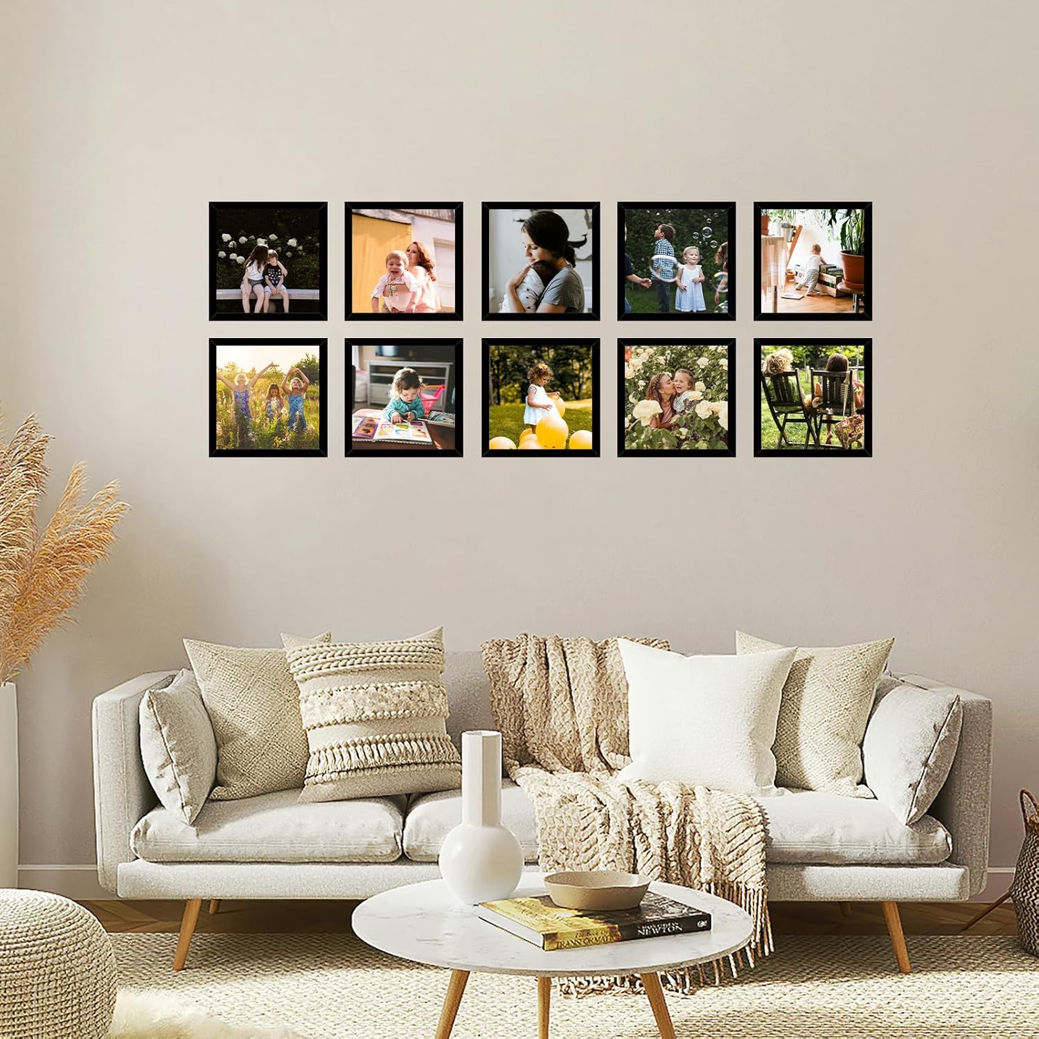 JCJMY 12 Packs 5x5 Picture Frames, Lightweight 5 by 5 Frames Bulk Set of 12 Collage Wall Decor Photo Frames Set for Wall and Tabletop, Black