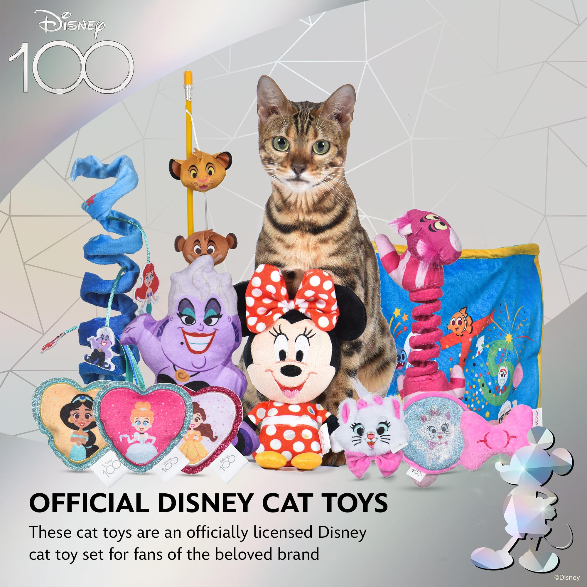 Disney Ursula Cat Kicker Toy with Catnip, 8in | Fun Plush Toy with