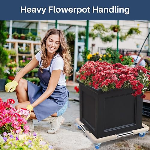 Miniatura 8 de SPACECARE Rodillo móvil con 4 ruedas de bloqueo, soporte ajustable para lavadora, soporte para lavadora, base de refrigerador, carrito móvil Negro