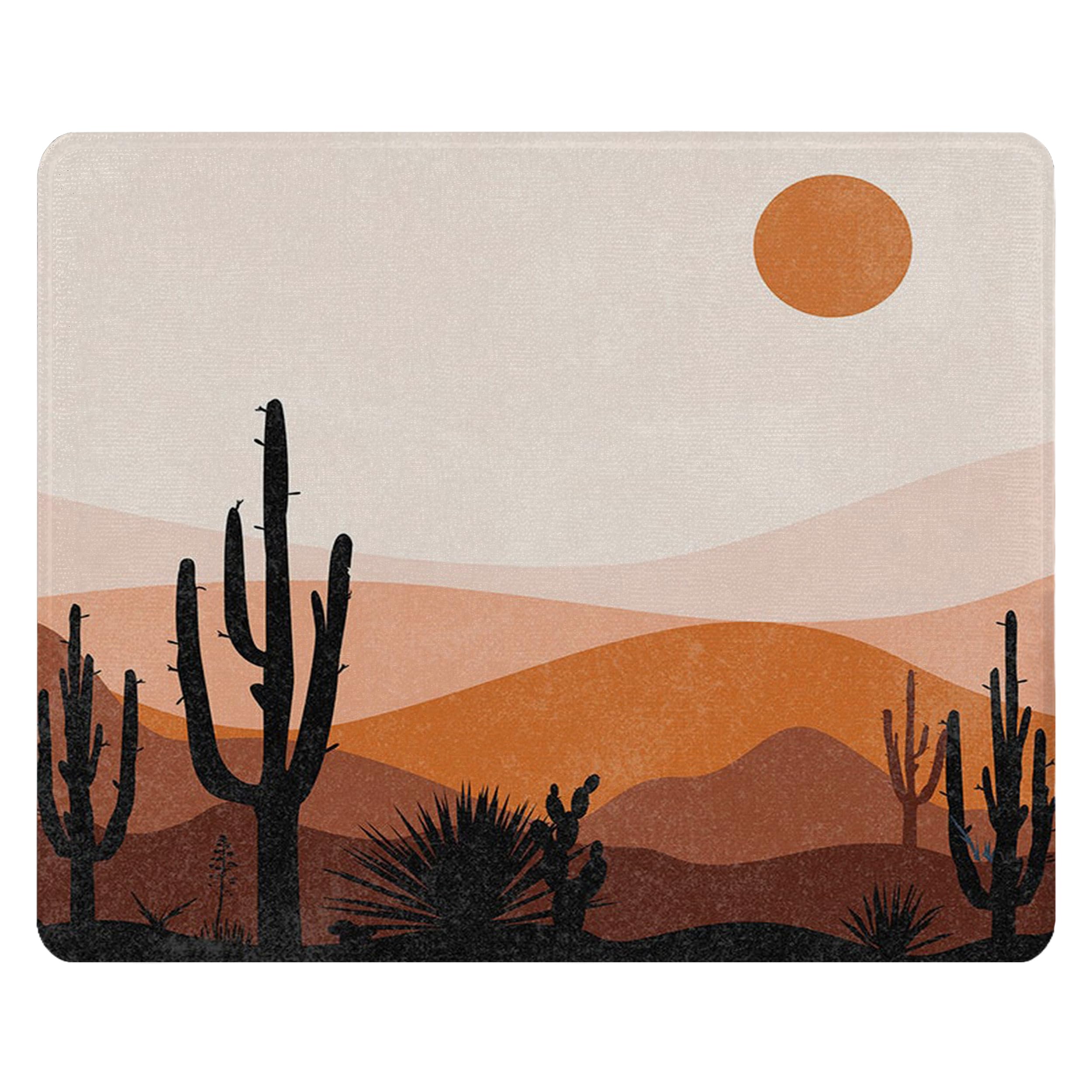 Knibeo Desert Boho Mouse Pad, 11.8 x 9.8 Inch Waterproof Rubber Aesthetic Mouse Pad, Boho Desk Decor, Minimalist Desk Accessory
