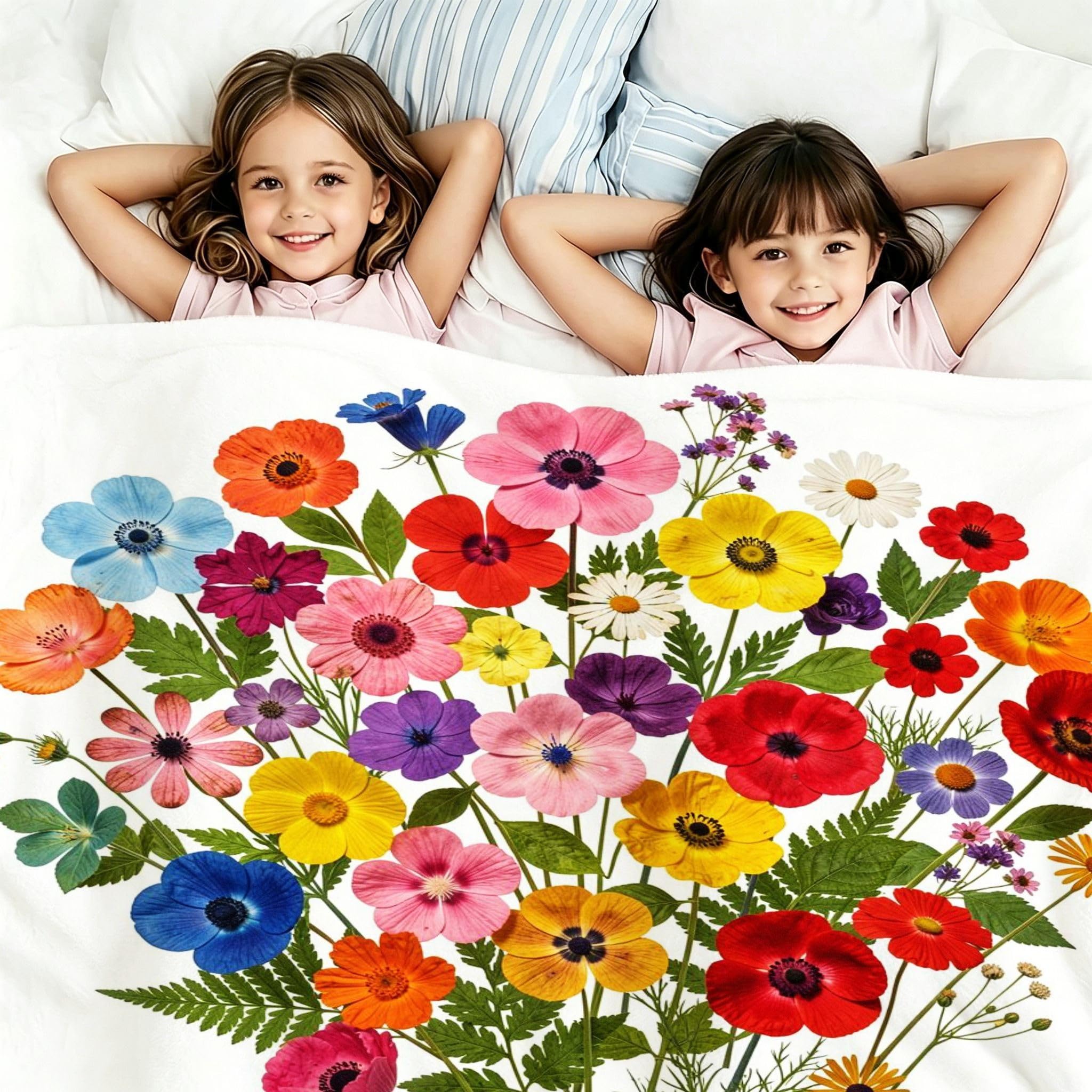 Manta Entretiempo Grande, Flores de Colores, 220x240 cm, AQ8885
