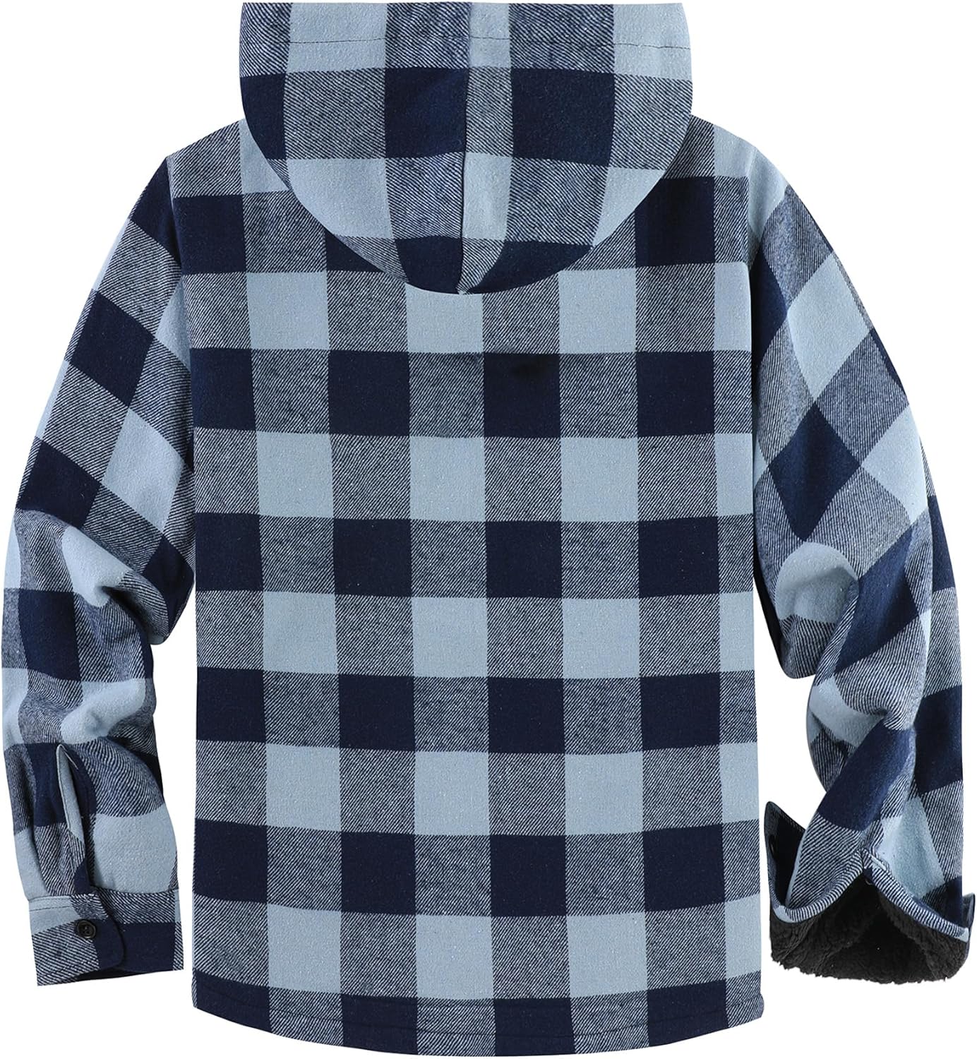 SCODI Mens Flannel Hooded Jacket Sherpa Lined Zip Up Hoodies for Men Plaid Shirt Jackets Warm Thick Fleece Coat with Pocket - Image 2