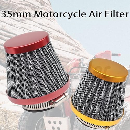 Miniatura 3 de Filtro de aire de 1.38 pulgadas para ATV Dirt Pit Pocket Bike Go Kart Moped Scooter Motovox MVX70 MVX70CC MVX70CC MVX110 Mini Dirt Bike (rojo)