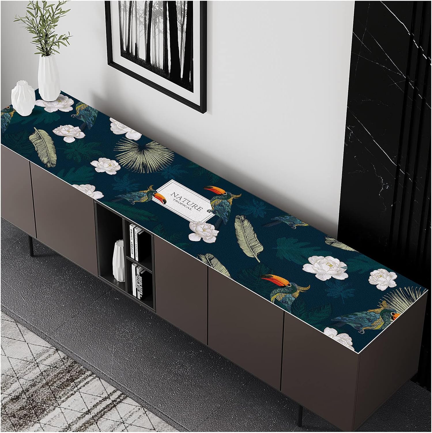 XIXI DECORE Leather TV Stand Table Cover/Ronner，Home