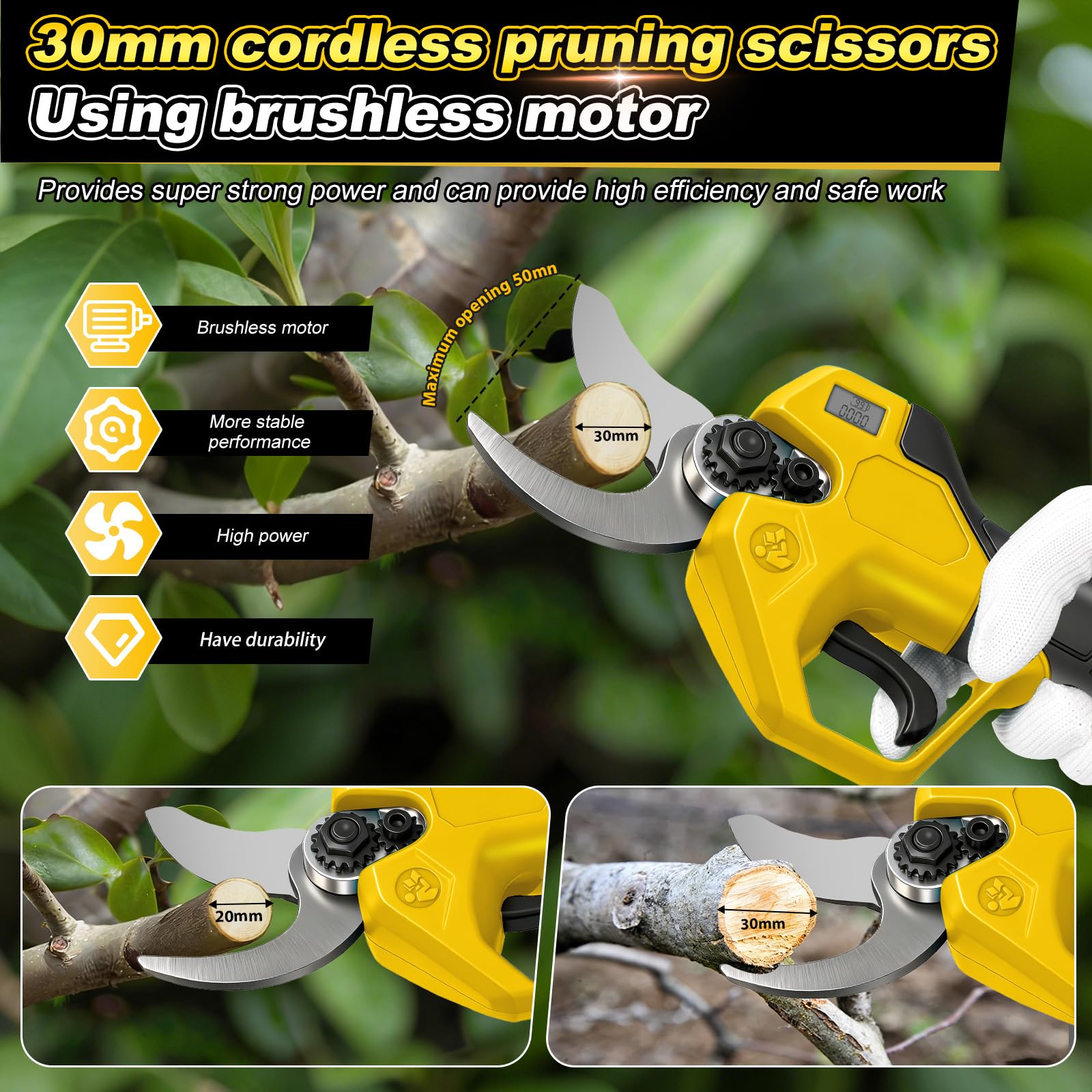 Roadtime Cortasetos telescópico 6 en 1 para DeWalt 20 V (sin batería) | varilla giratoria, motor sin escobillas para tijeras de césped, cortador de ramas para jardín, árboles