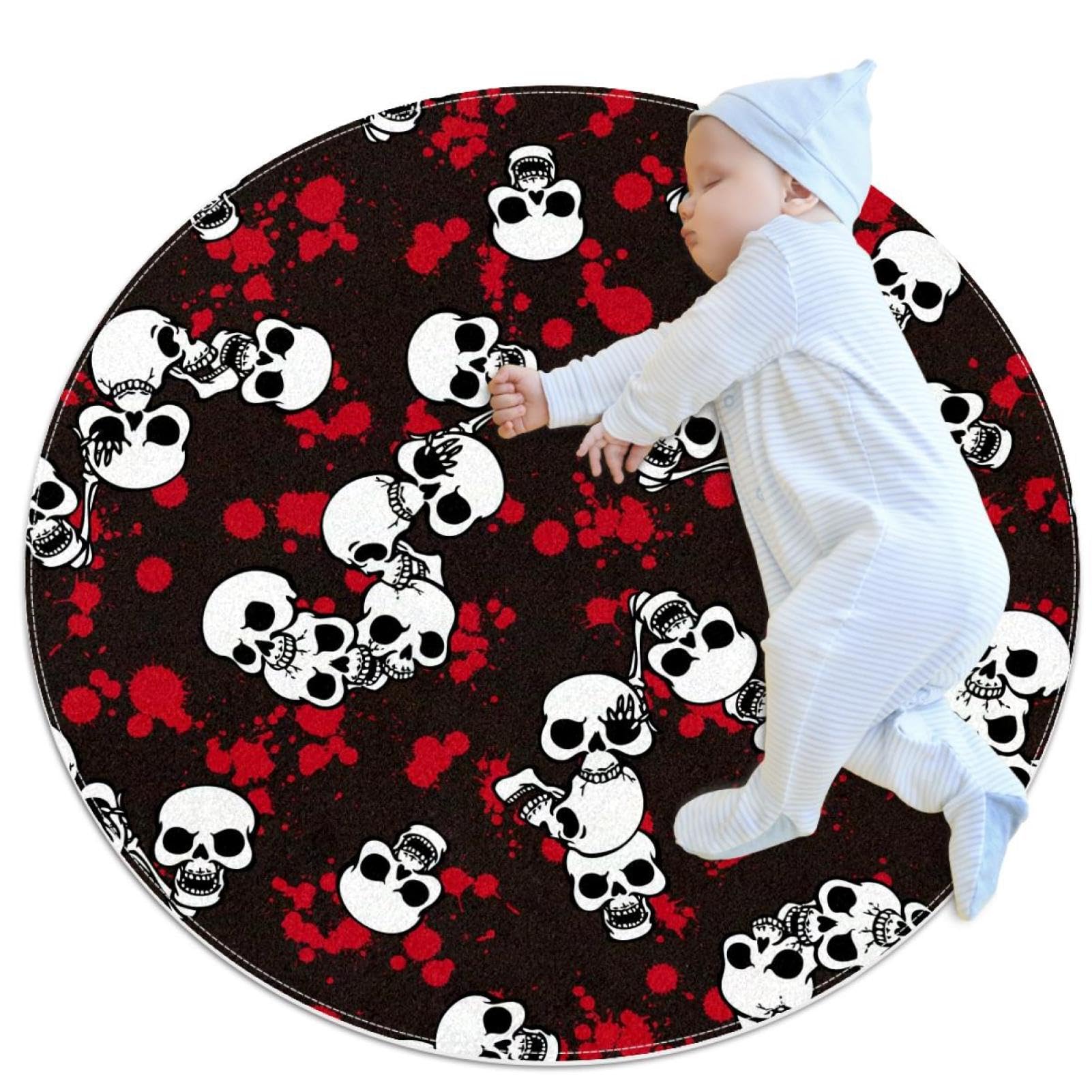Tapis de salle de bain tête de mort antidérapant pour chambre