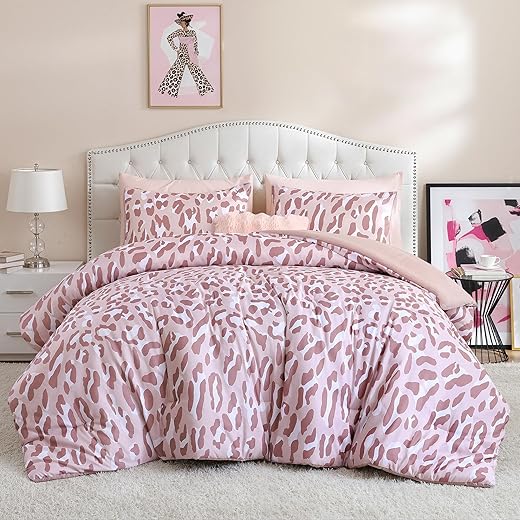 Janzaa Queen Comforter Set Sage Green Comforter,3 PCS Bedding Sets Floral Comforter Set Plant Flowers Printed on Fluffy Comforter Set for All Season