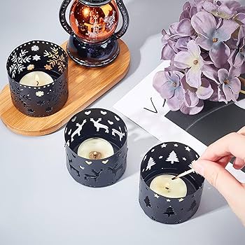 Amazon.co.jp: SUPERFINDINGS 3個 クリスマスホローキャンドル