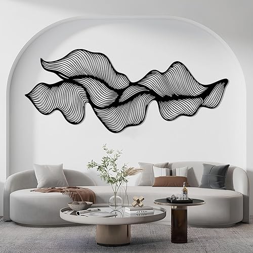 Miniatura 3 de Arte de pared de metal de línea abstracta, decoración de pared moderna de lujo, decoración de pared geométrica irregular, arte de pared de línea