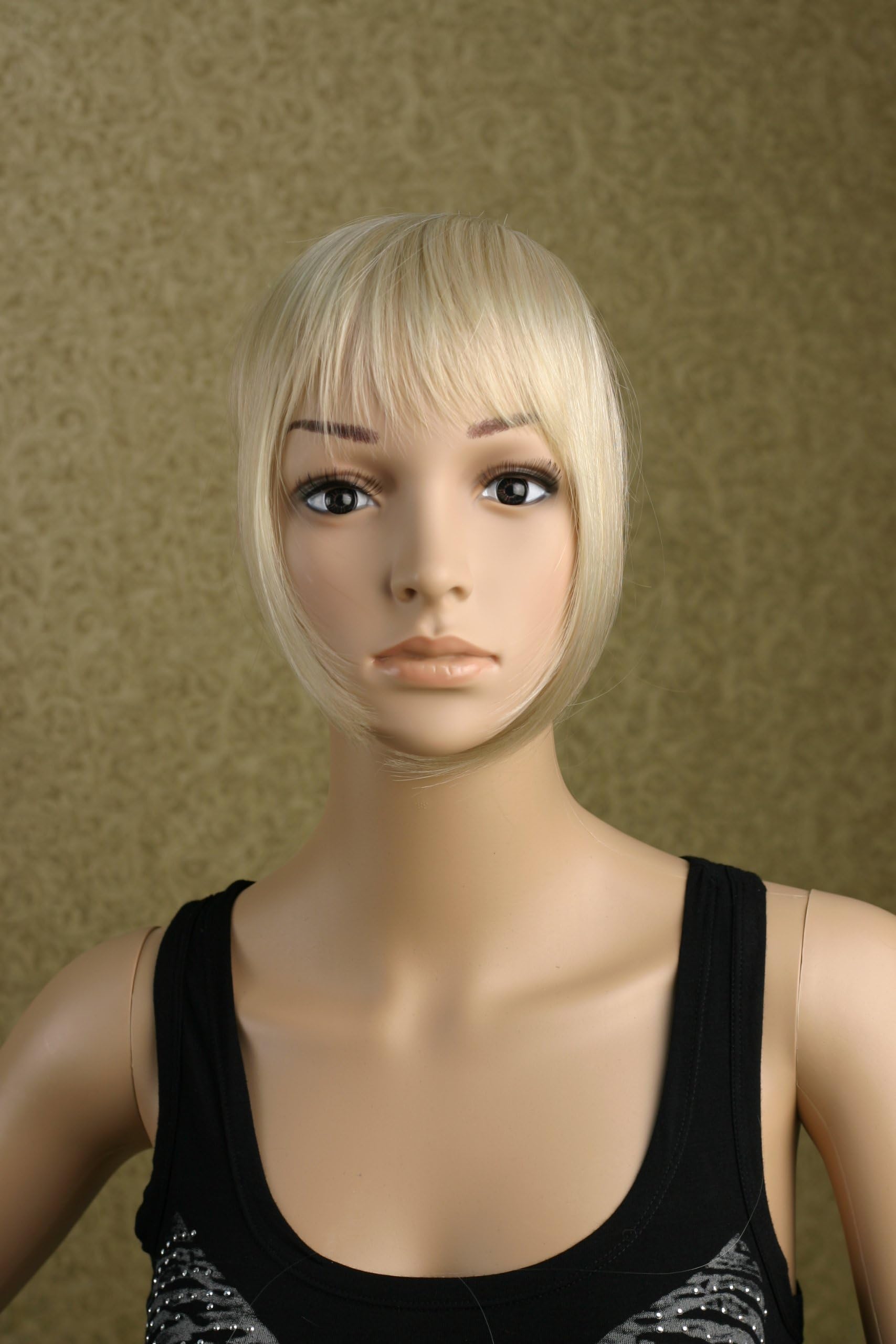5" Hair Clip in Bangs Hair Extensions Side Fringes Swedish Blonde, Heat-resistant 275 F Fiber