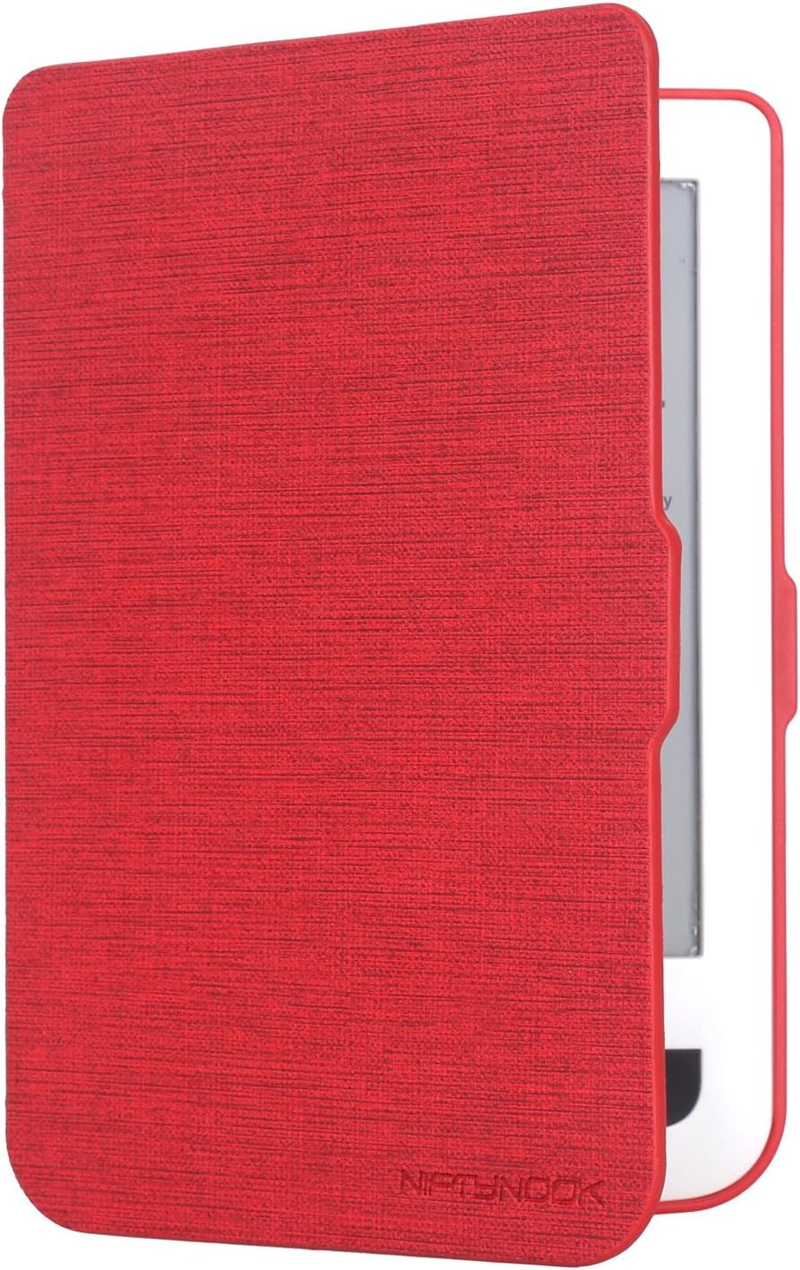 NIFTYNOOK Flip Case for PocketBook 624 Basic Touch/PocketBook 626 Touch Lux 2 / Touch Lux 3 (Red)