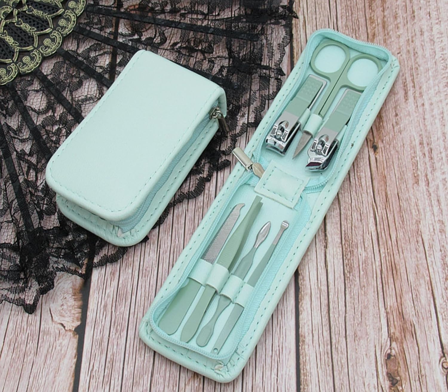 7PCS Nail Clippers Set Fingernail and Toenail Clipper Cutters Manicure Pedicure Kit Stainless Steel Professional Grooming Kits Nail