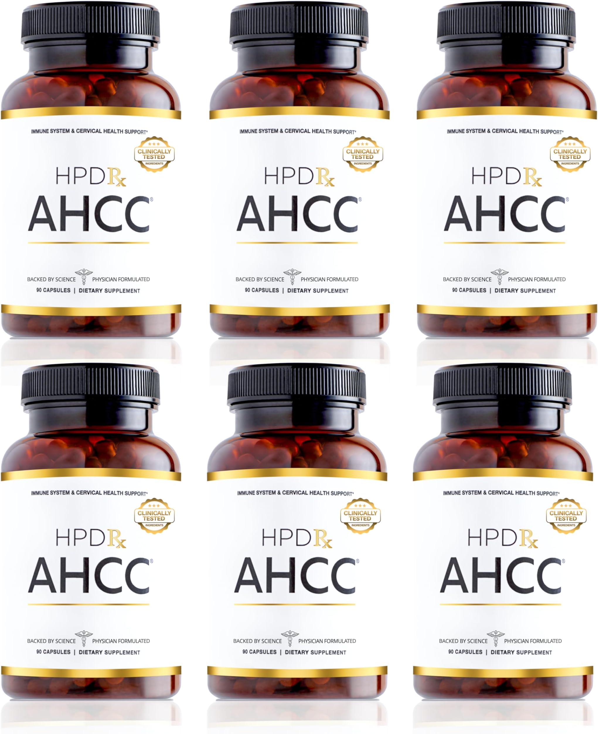 Premium AHCC & Shiitake Mushroom 1100 mg per Serving Supplement, Natural Immunity Booster, Maintains Natural Killer Cell Activity | AHCC is Proven in 30+ Studies | 180-Day Supply, 6-Pack