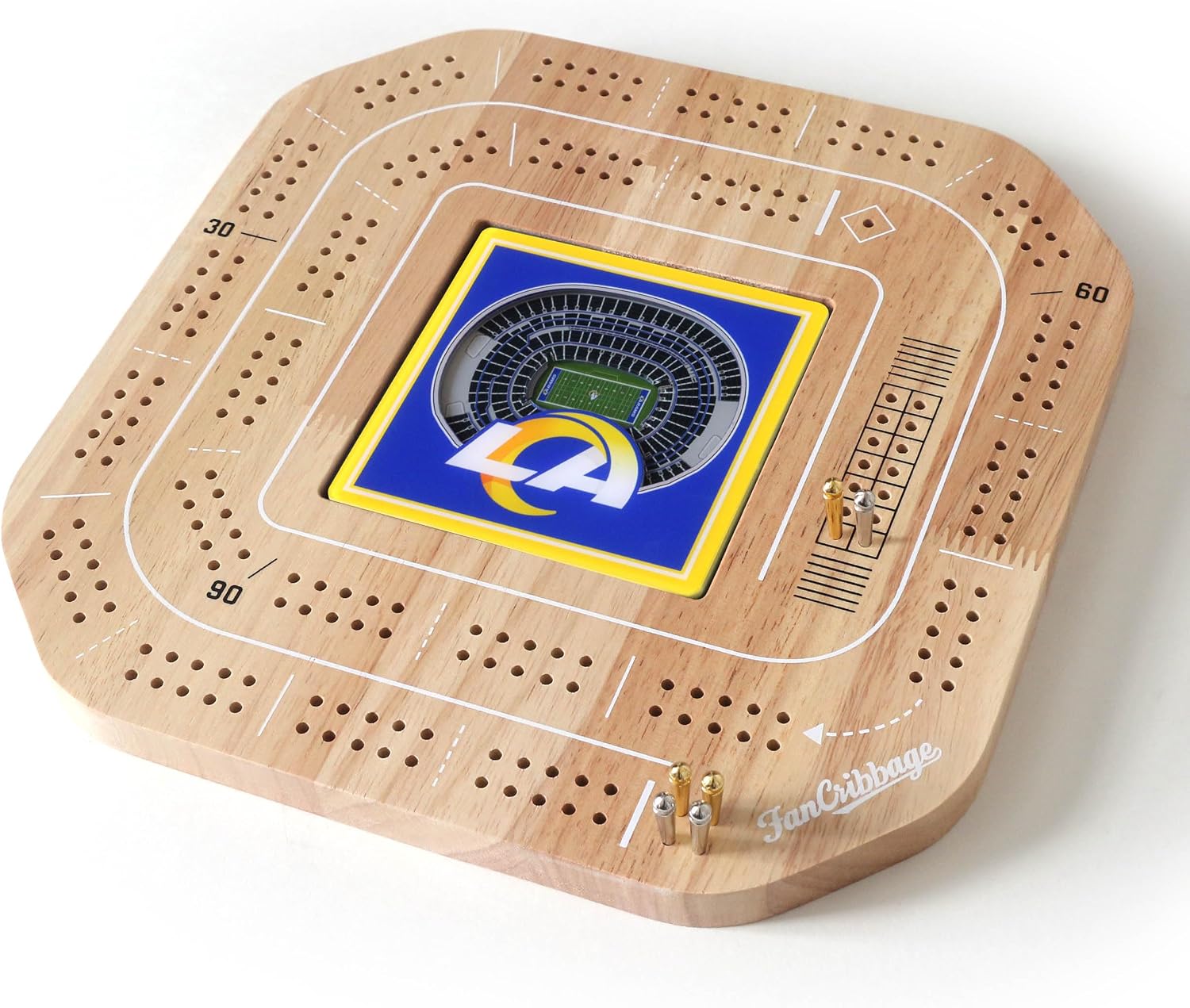 YouTheFan NFL Licensed Fan Cribbage Wood Board Game image 2