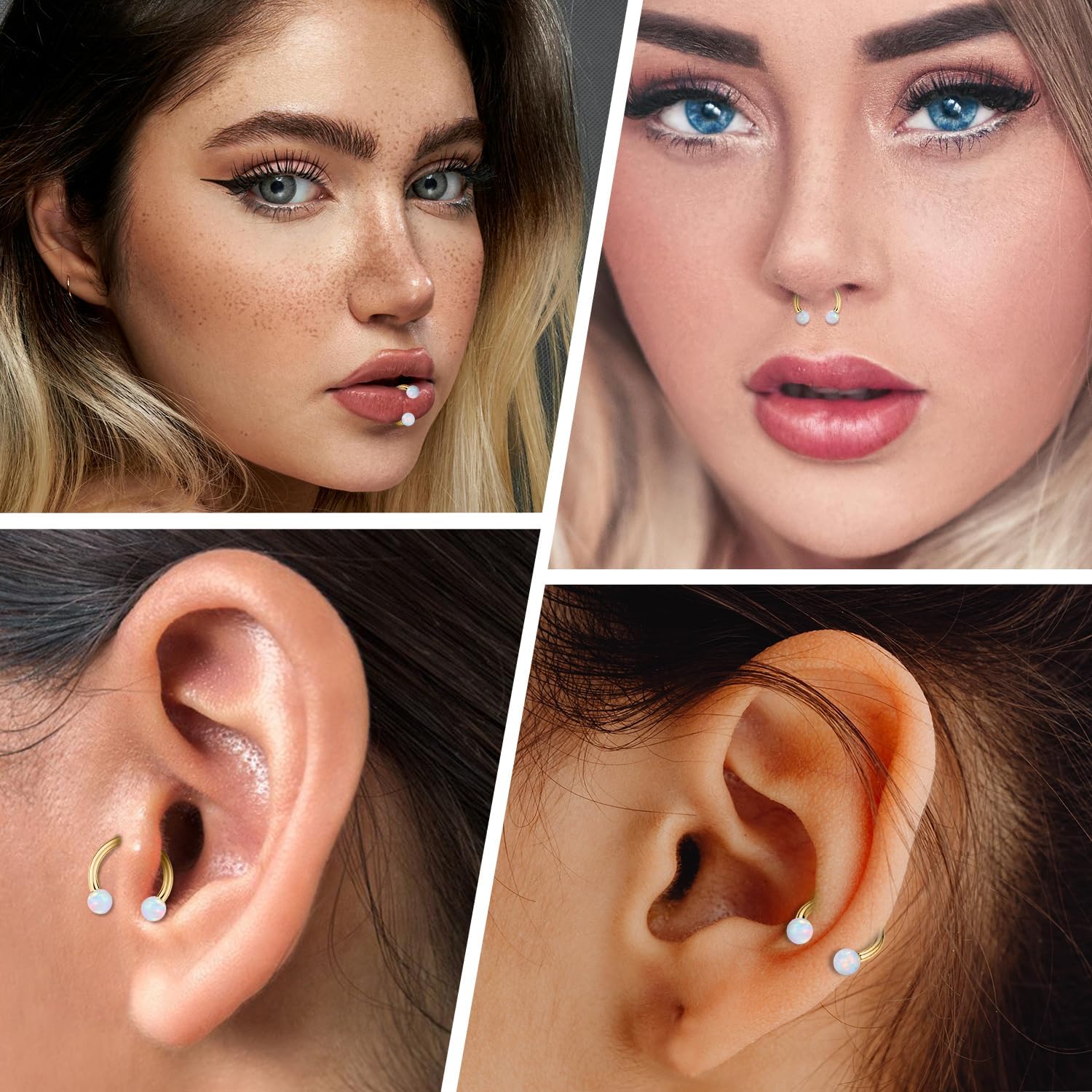 2PCS 16G Septum Ring Titanium Horseshoe Septum Nose Ring Internally Threaded Helix Earrings G23 Daith Piercing Jewelry Cartilage Rook Lobe Conch Earrings Lip Eyebrow Piercing Jewelry 8mm 10mm 12mm