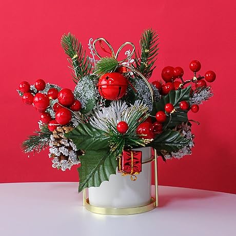 Christmas Artificial Flowers in Festive Packaging