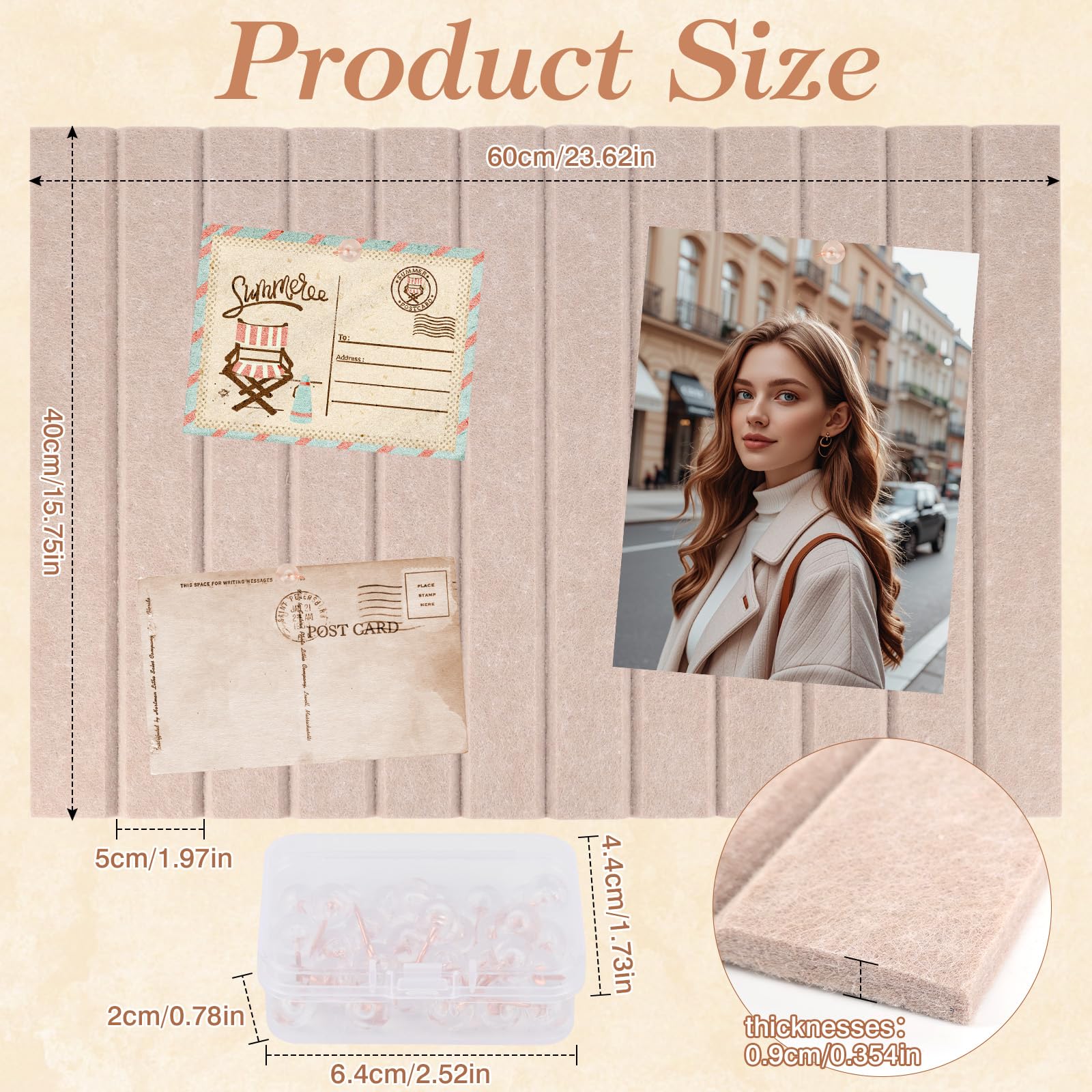 20 Piastrelle In Sughero 30x30 Cm Spesse 4 Mm Con 60 Puntine - Bacheche Fai-Da-Te Per Pareti, Decorazione, Artigianato E Sottobicchieri - 3