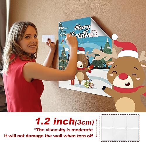 Miniatura 2 de TYHJOY Juegos de fiesta de Navidad para niños y familias, Pin The Nose on The Reindeer Sticker Game Actividades de Navidad para niños adultos,