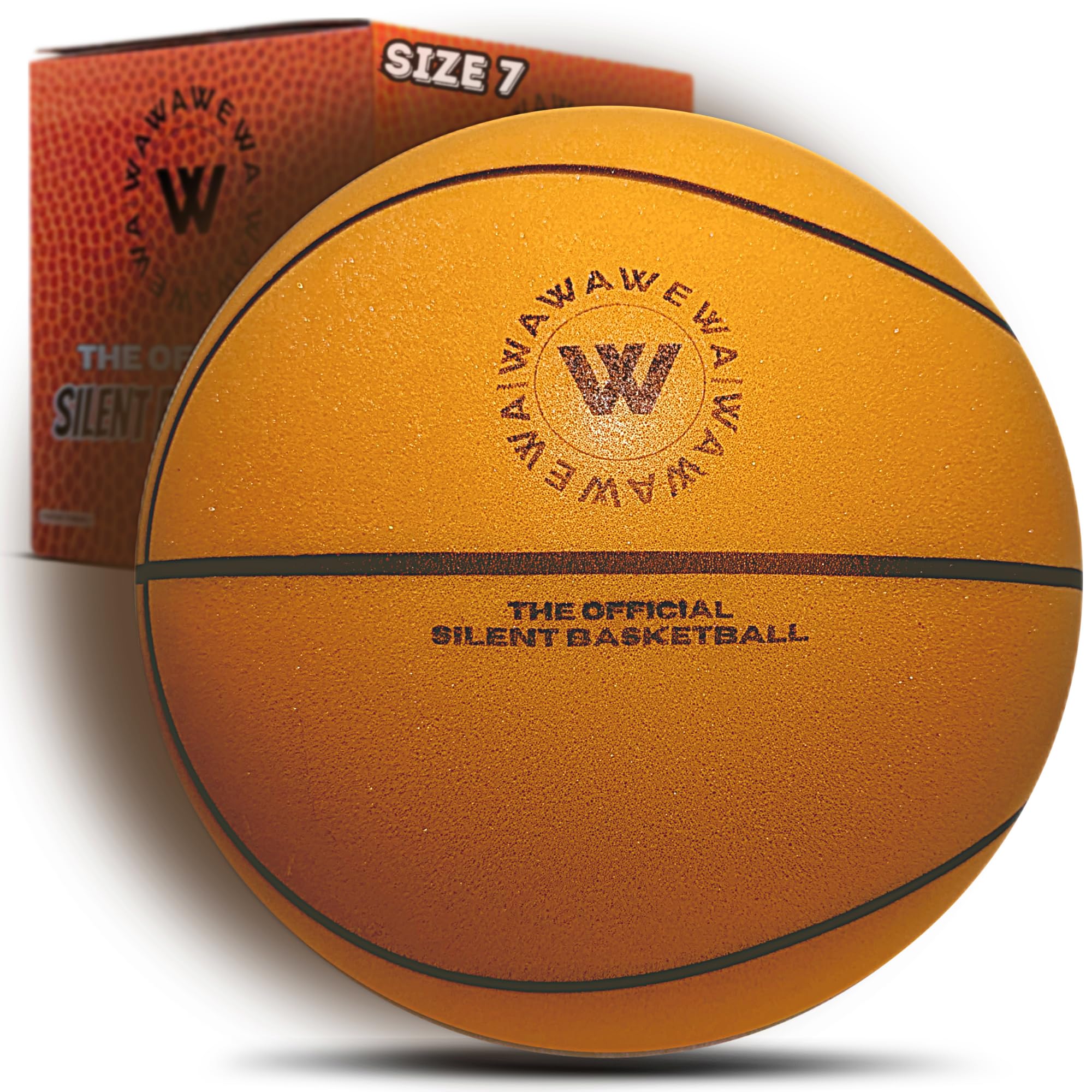 The Official Silent Basketball (Size 7) – Uncompressed Indoor Basketball for Quiet Dribbling – Grooved Airless Indoor Training PU Foam Basket Ball – Ready to Play for All Ages (29.5")