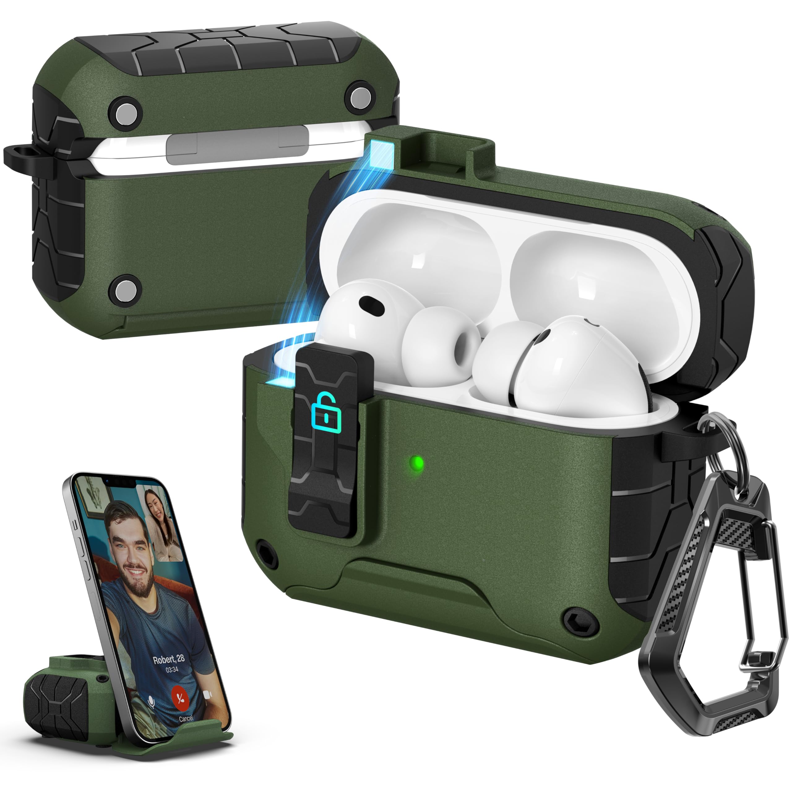 Amazon | MHYALUDO AirPods Pro 第3世代ケース対応、磁気式防傷カバー